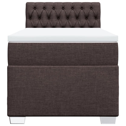 Boxspring met matras stof donkerbruin 90x190 cm