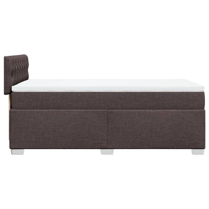 Boxspring met matras stof donkerbruin 90x190 cm