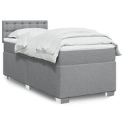 Boxspring met matras lichtgrijs 90x190 cm