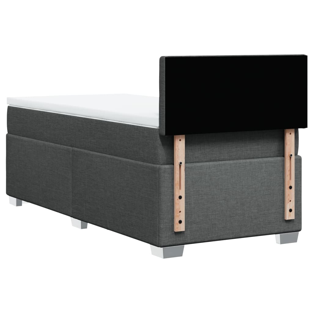Boxspring met matras stof donkergrijs 90x190 cm