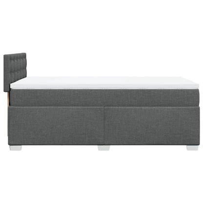 Boxspring met matras stof donkergrijs 90x190 cm