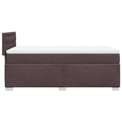 Boxspring met matras stof donkerbruin 90x190 cm