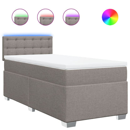 Boxspring met matras stof taupe 90x190 cm