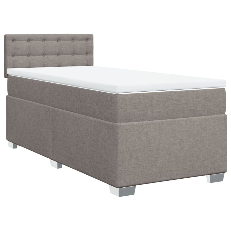 Boxspring met matras stof taupe 90x190 cm