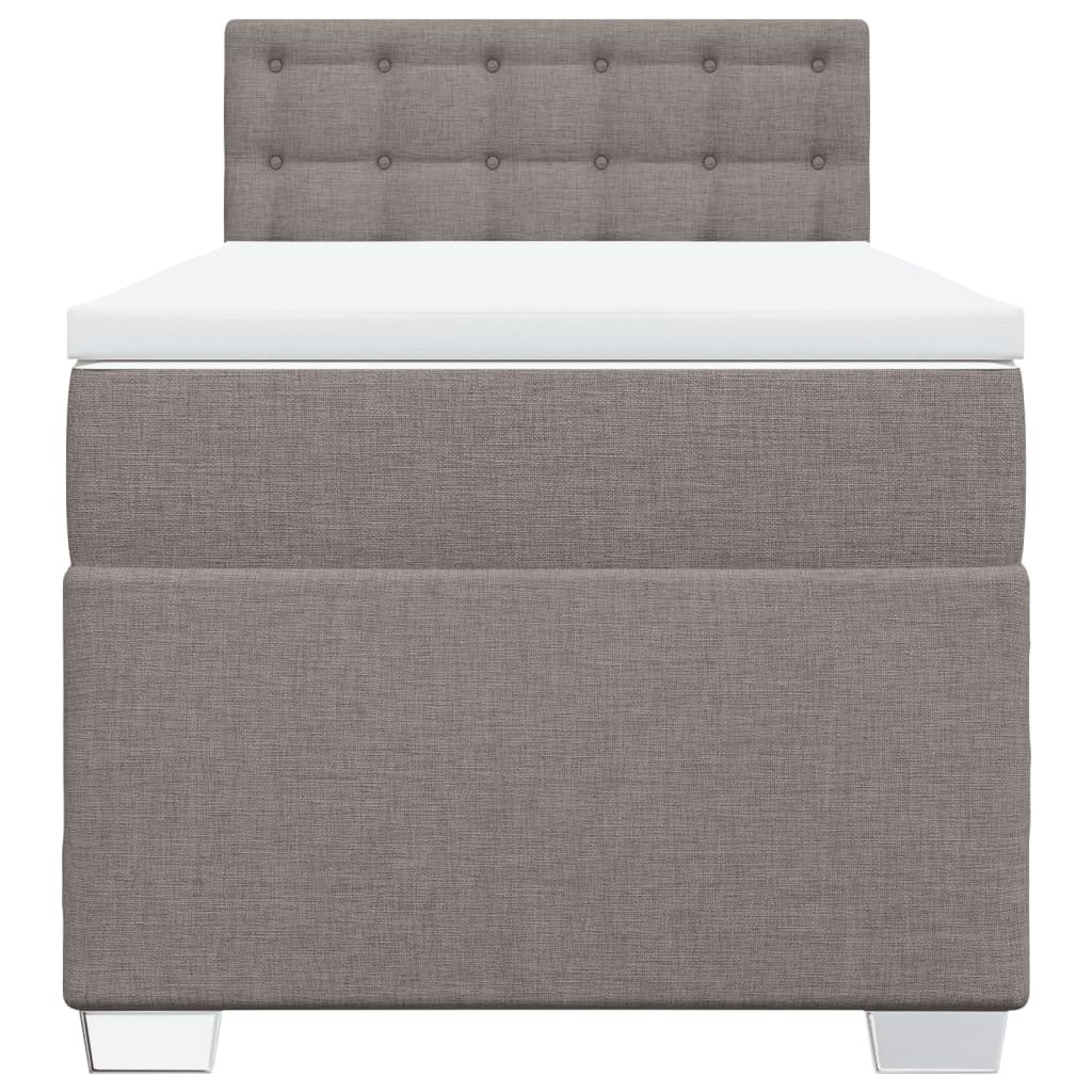 Boxspring met matras stof taupe 90x190 cm