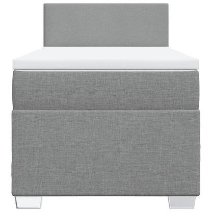 Boxspring met matras stof lichtgrijs 90x200 cm
