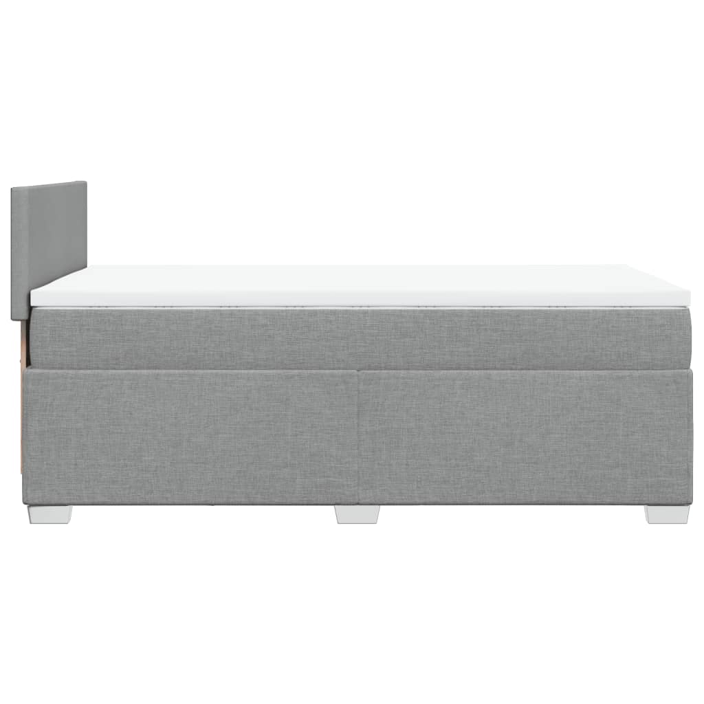 Boxspring met matras stof lichtgrijs 90x200 cm