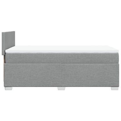 Boxspring met matras stof lichtgrijs 90x200 cm