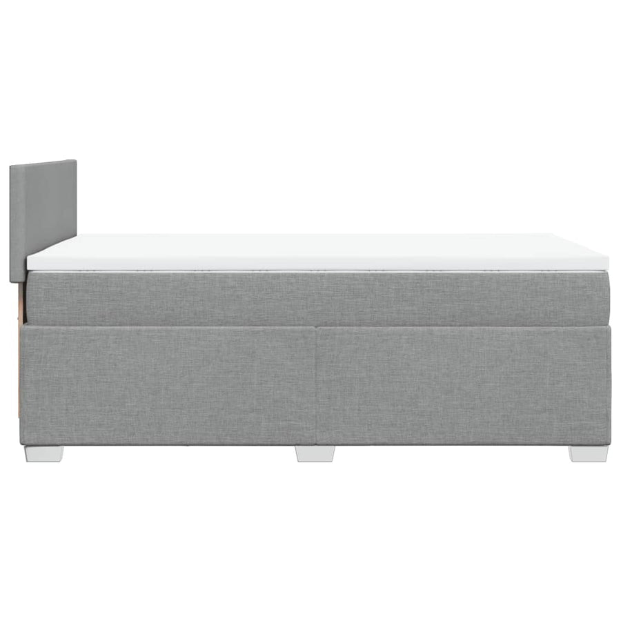 Boxspring met matras stof lichtgrijs 90x200 cm