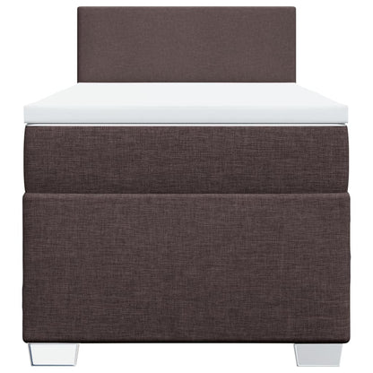 Boxspring met matras stof donkerbruin 90x200 cm