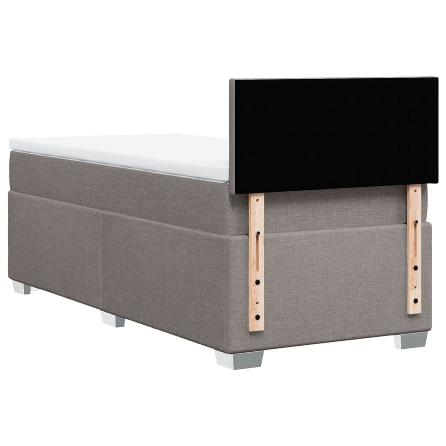 Boxspring met matras stof taupe 90x200 cm