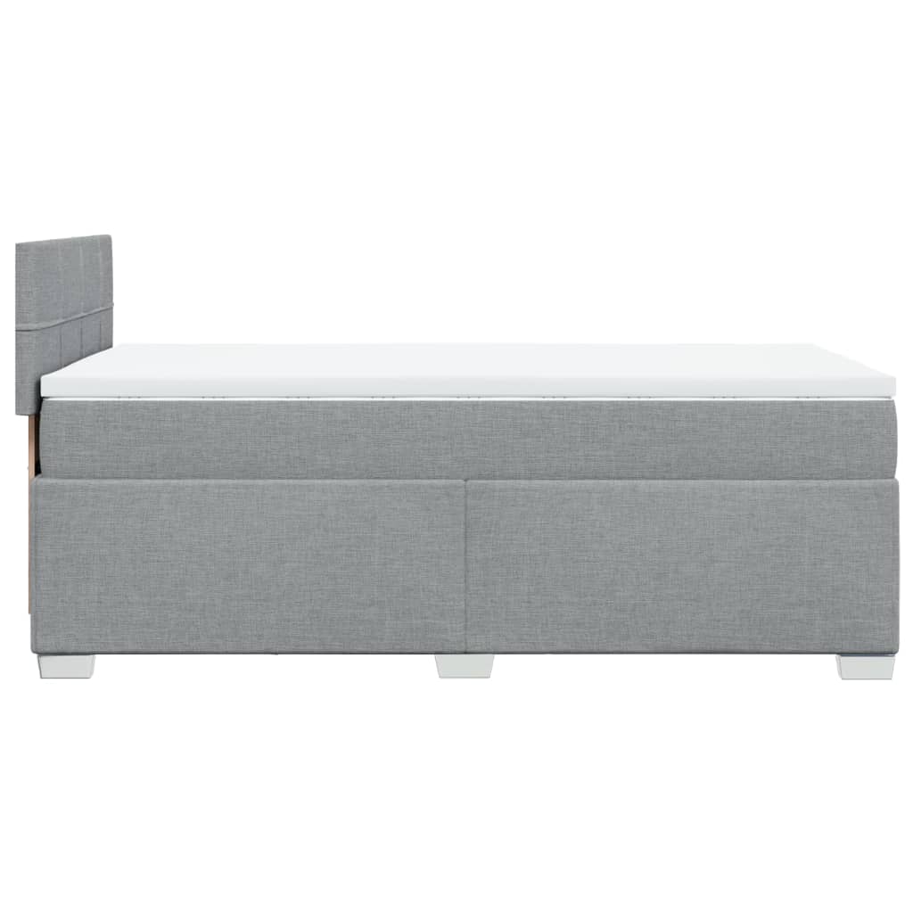 Boxspring met matras stof lichtgrijs 90x200 cm