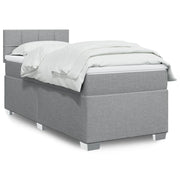 Boxspring lichtgrijs 90x200 cm met pocketveringmatras