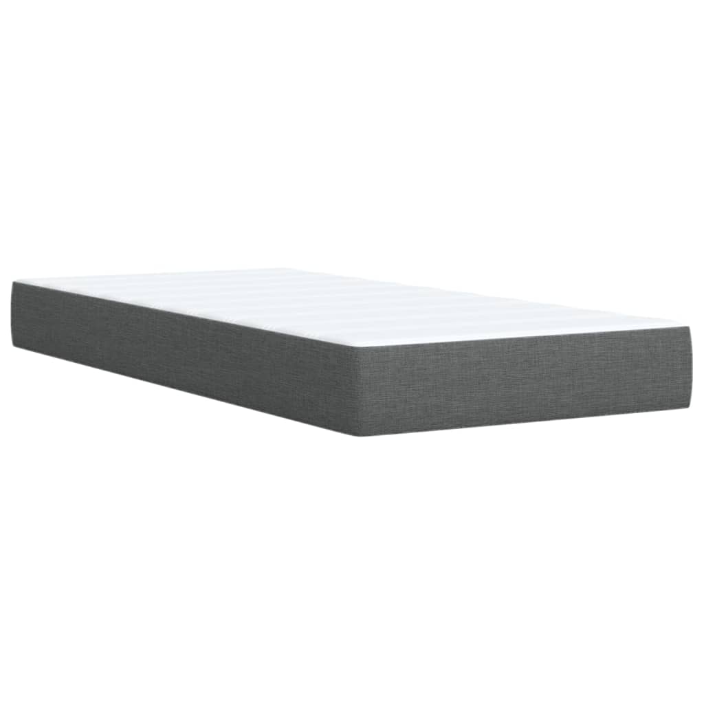 Boxspring met matras stof donkergrijs 90x200 cm