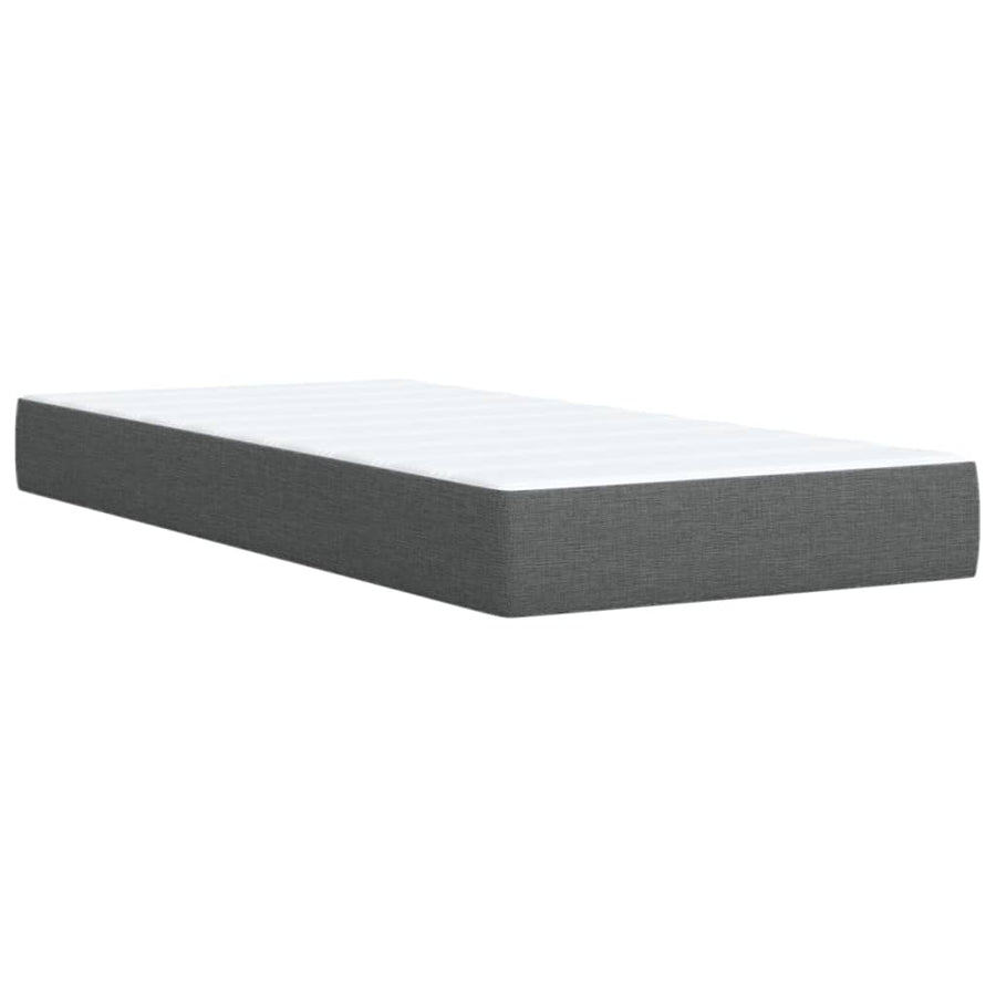 Boxspring met matras stof donkergrijs 90x200 cm