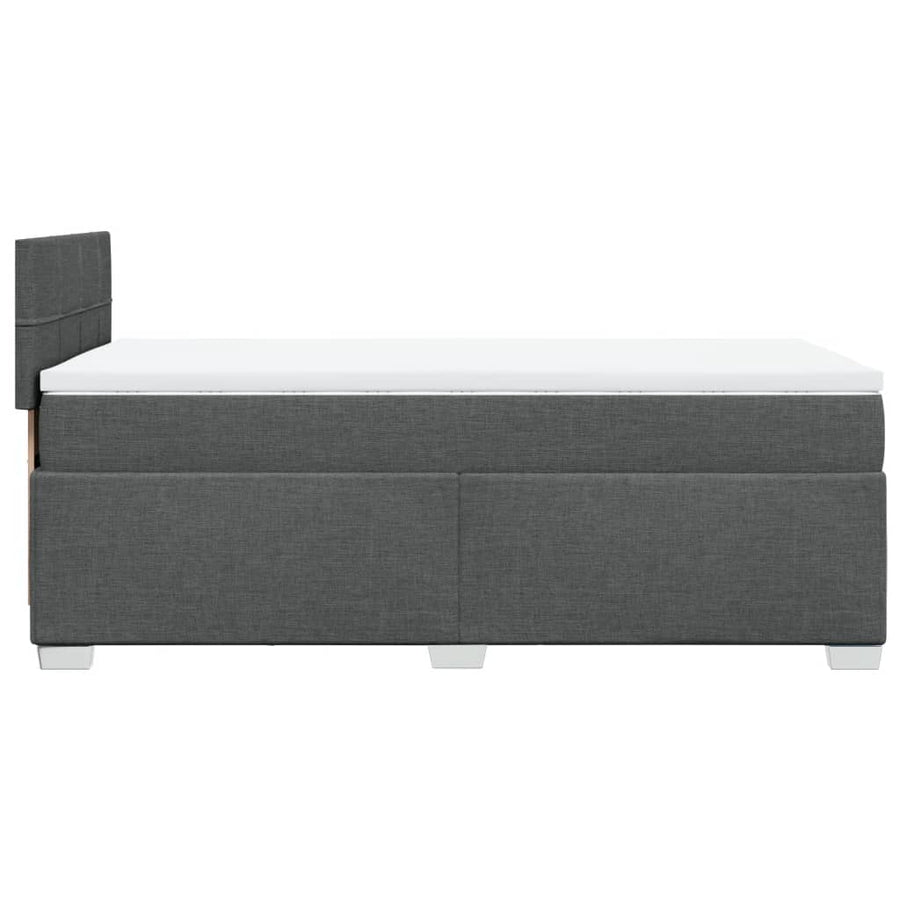Boxspring met matras stof donkergrijs 90x200 cm