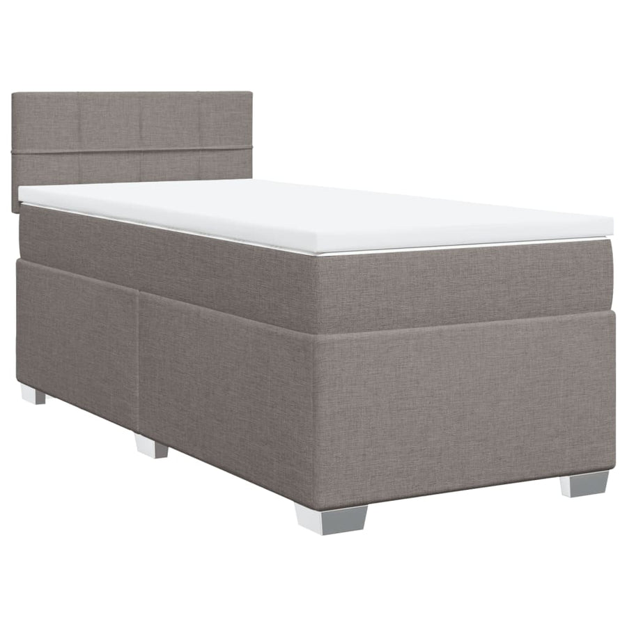 Boxspring met matras stof taupe 90x200 cm
