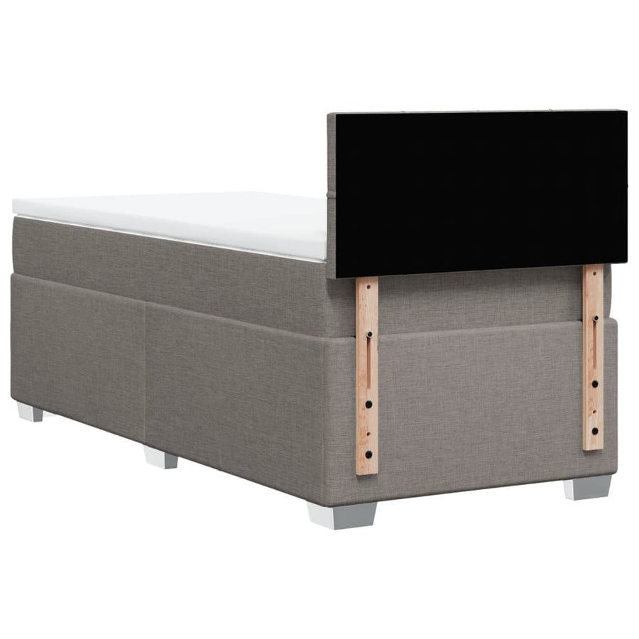 Boxspring met matras stof taupe 90x200 cm
