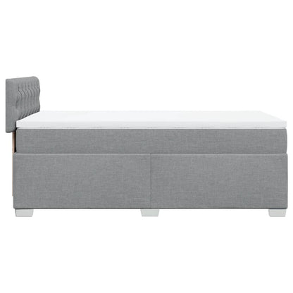 Boxspring met matras stof lichtgrijs 90x200 cm
