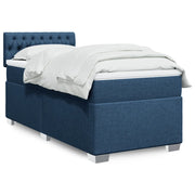 Boxspring met matras blauw 90x200 cm