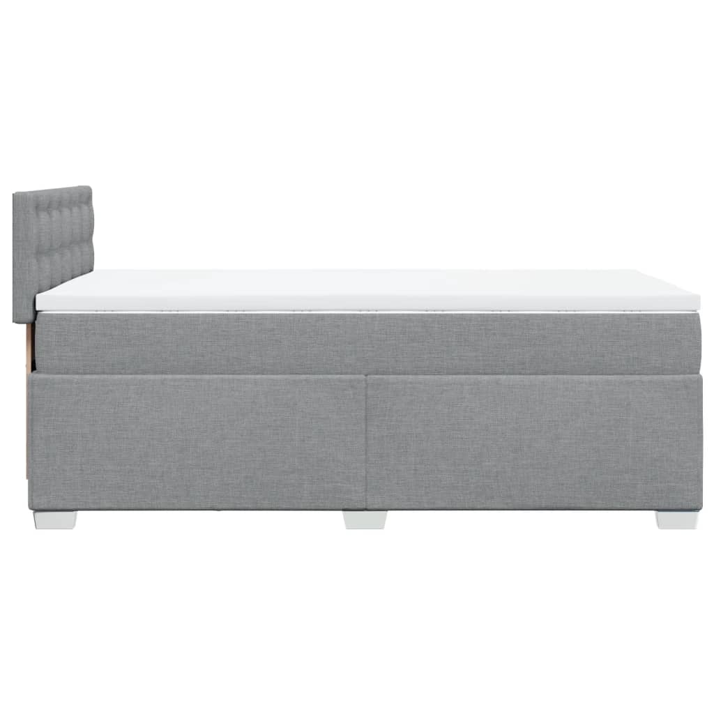 Boxspring met matras stof lichtgrijs 90x200 cm