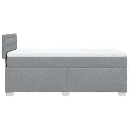 Boxspring met matras stof lichtgrijs 90x200 cm