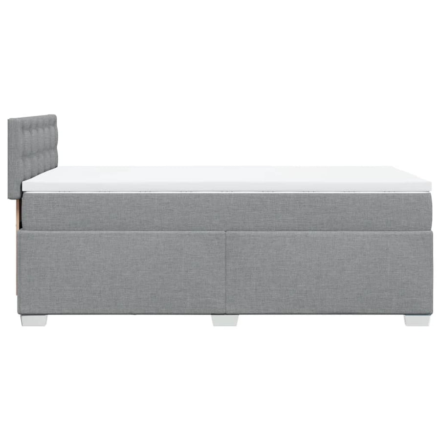Boxspring met matras stof lichtgrijs 90x200 cm