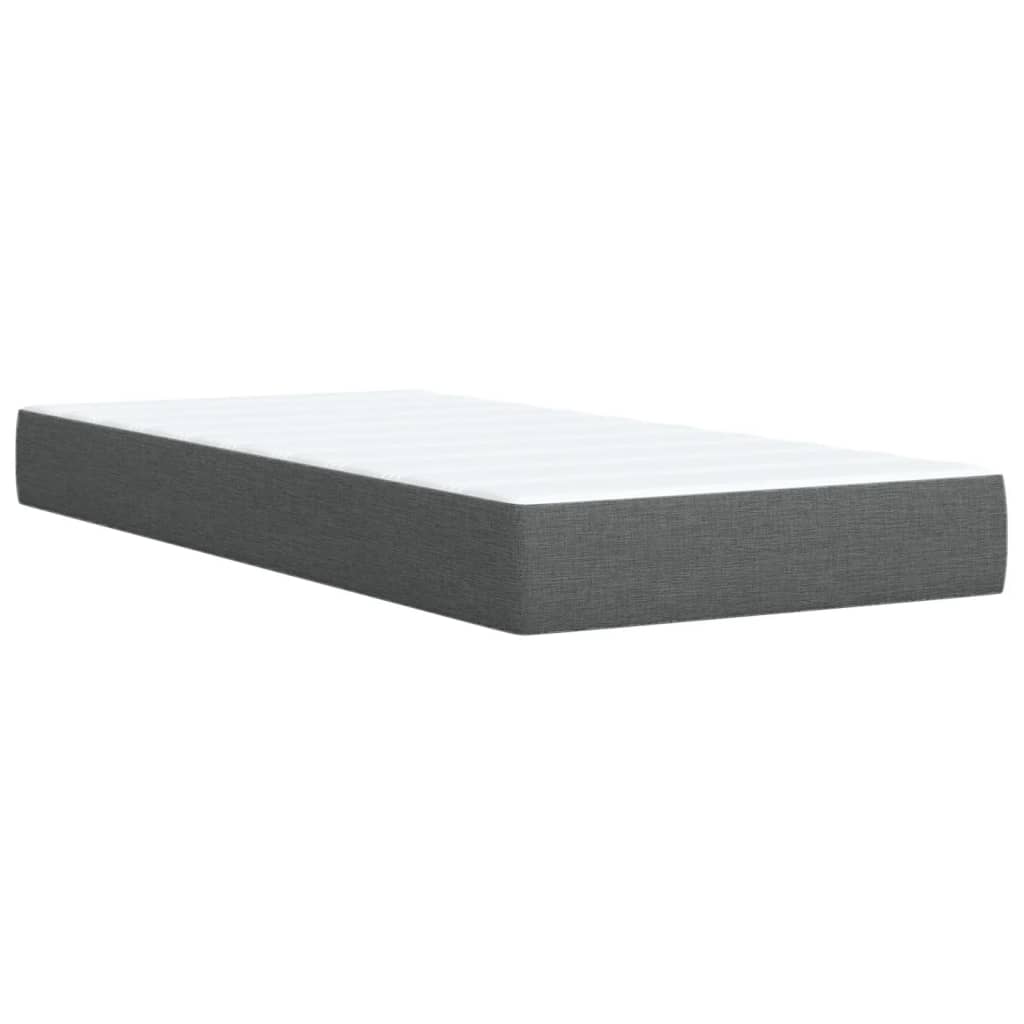 Boxspring met matras stof donkergrijs 90x200 cm