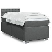Boxspring 90x200 cm donkergrijs met matras