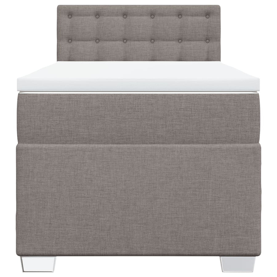 Boxspring met matras stof taupe 90x200 cm