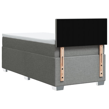Boxspring met matras stof lichtgrijs 100x200 cm