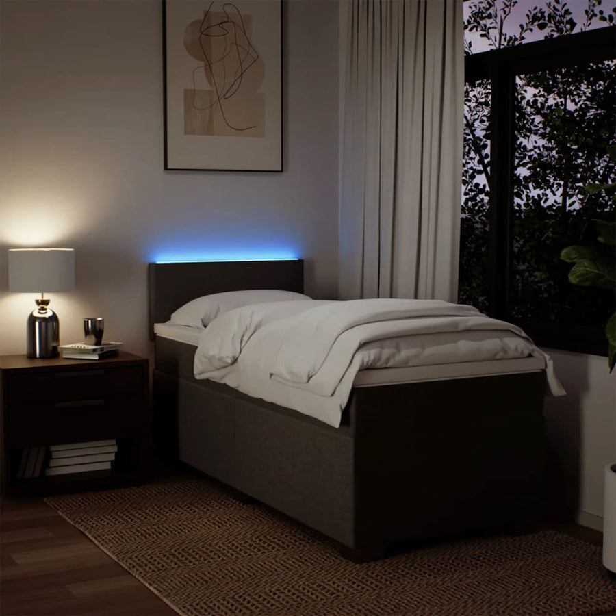 Boxspring met matras stof lichtgrijs 100x200 cm