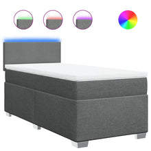 Boxspring met matras stof donkergrijs 100x200 cm