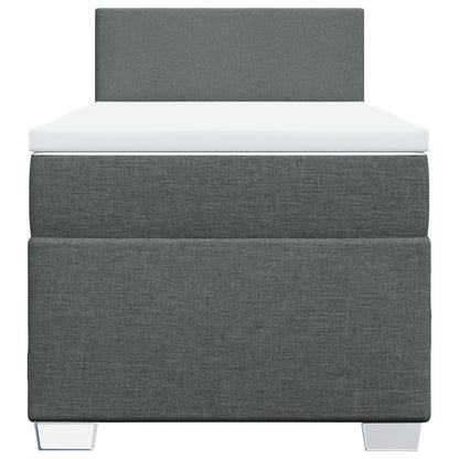 Boxspring met matras stof donkergrijs 100x200 cm