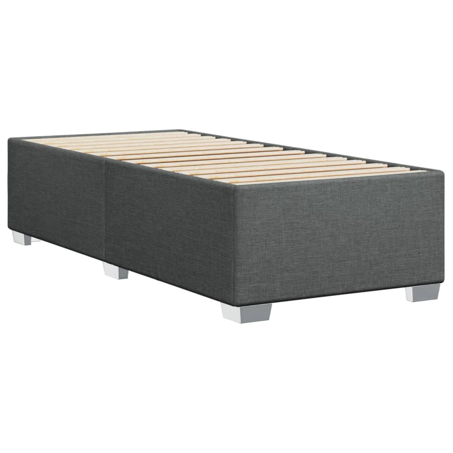 Boxspring met matras stof donkergrijs 100x200 cm