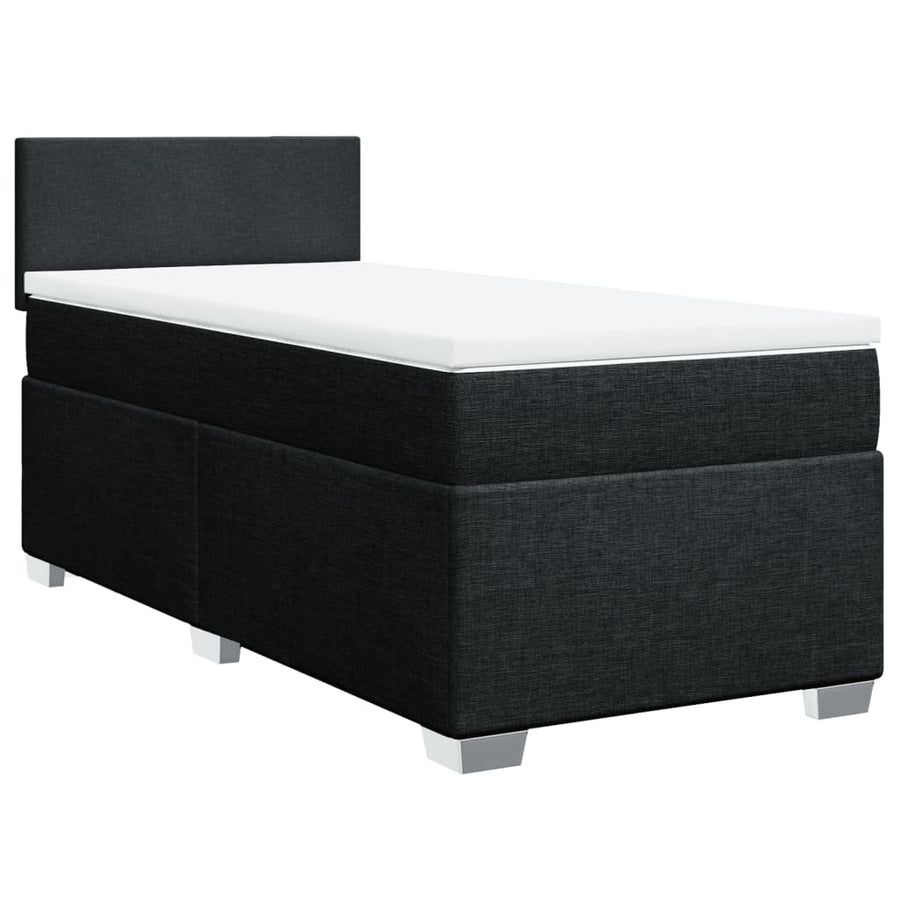 Boxspring met matras stof zwart 100x200 cm