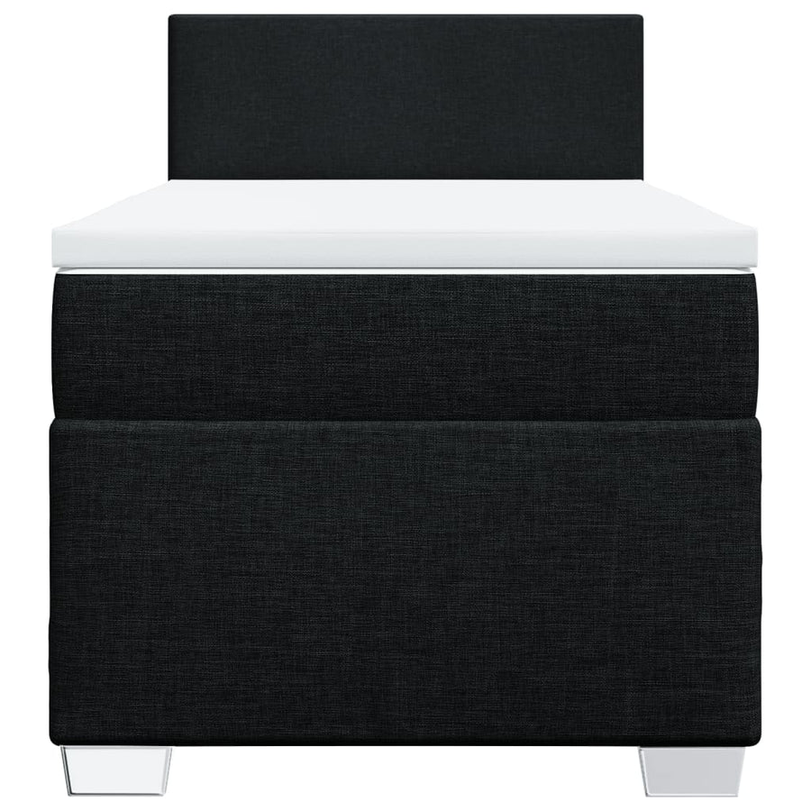 Boxspring met matras stof zwart 100x200 cm