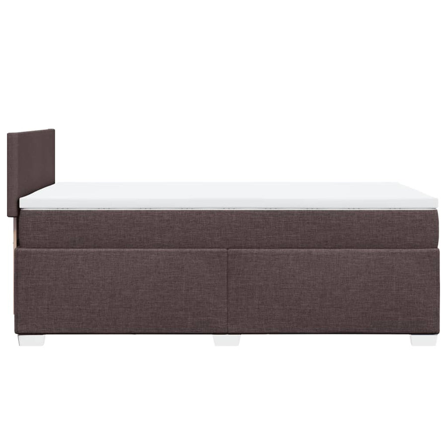 Boxspring met matras stof donkerbruin 100x200 cm