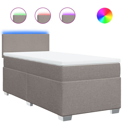 Boxspring met matras stof taupe 100x200 cm