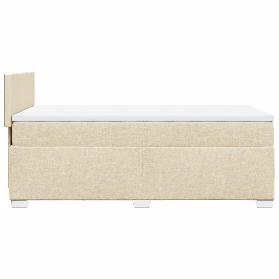Boxspring met matras stof crèmekleurig 100x200 cm