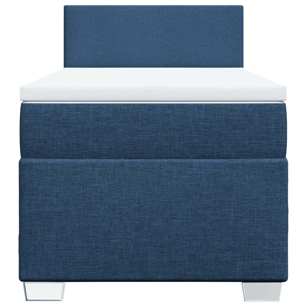 Boxspring met matras stof blauw 100x200 cm