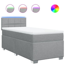 Boxspring met matras stof lichtgrijs 100x200 cm