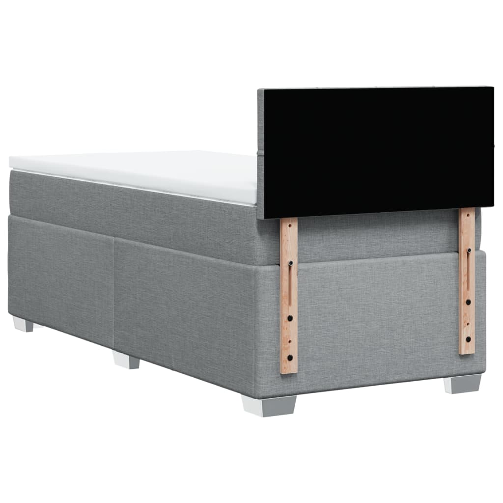 Boxspring met matras stof lichtgrijs 100x200 cm