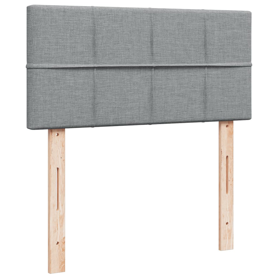 Boxspring met matras stof lichtgrijs 100x200 cm