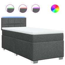Boxspring met matras stof donkergrijs 100x200 cm