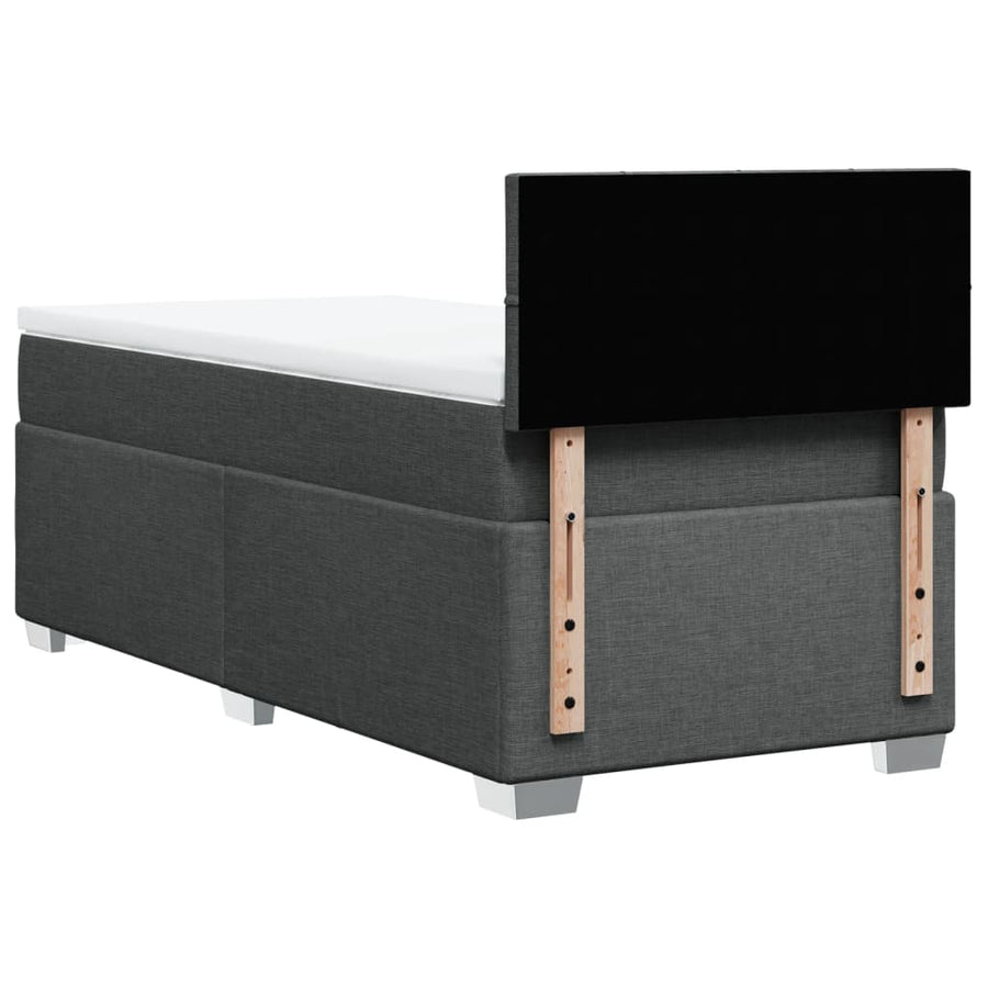 Boxspring met matras stof donkergrijs 100x200 cm