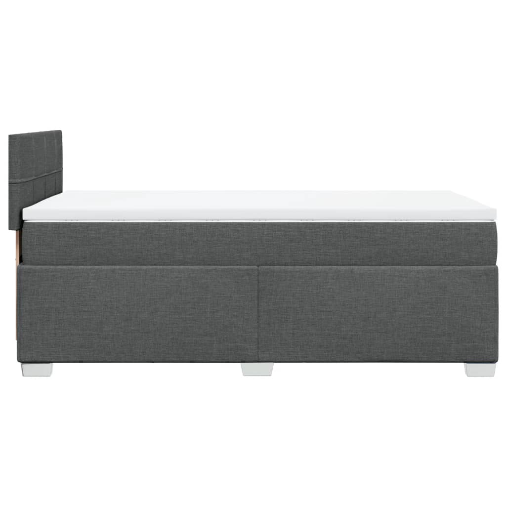 Boxspring met matras stof donkergrijs 100x200 cm