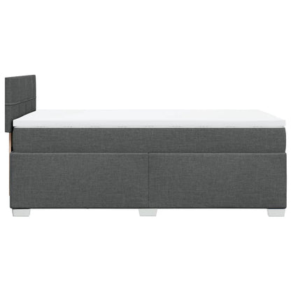 Boxspring met matras stof donkergrijs 100x200 cm