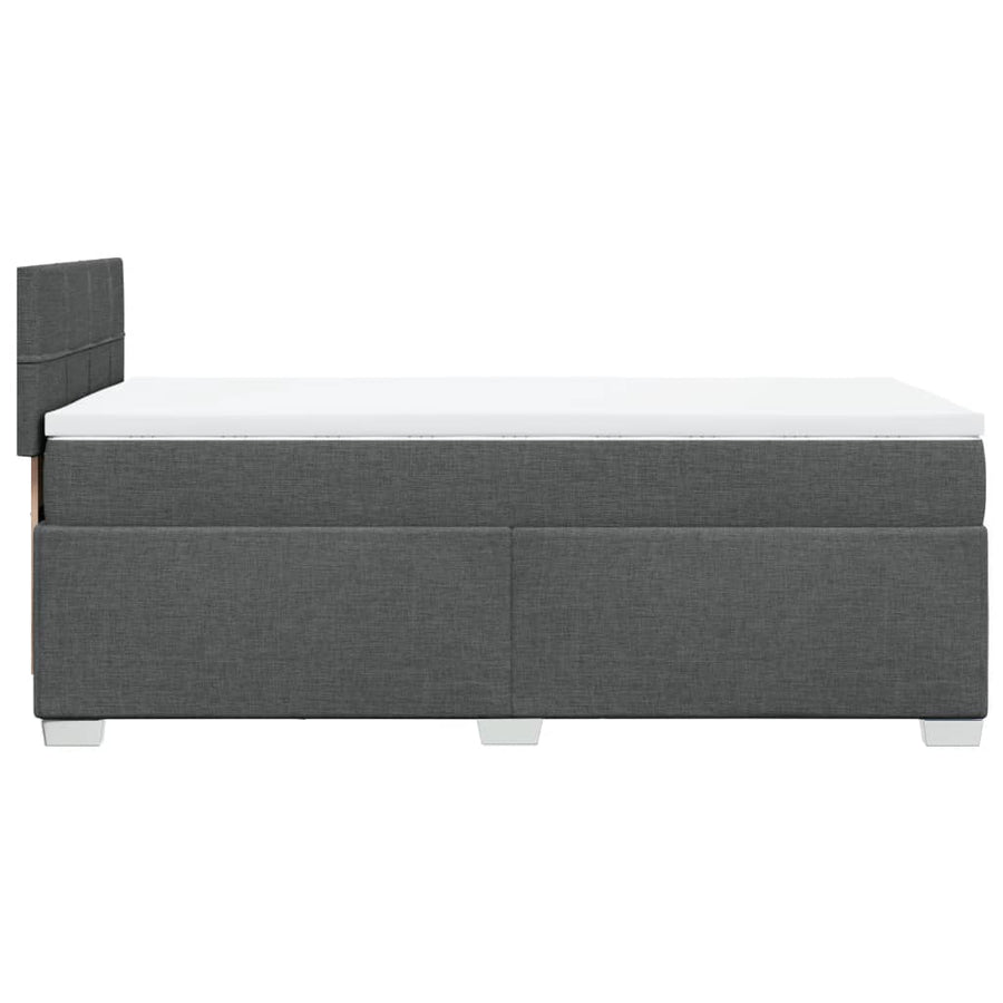 Boxspring met matras stof donkergrijs 100x200 cm