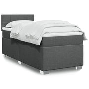 Boxspring met matras donkergrijs 100x200 cm